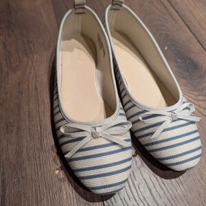 Papaya Blue and White Striped Loafers